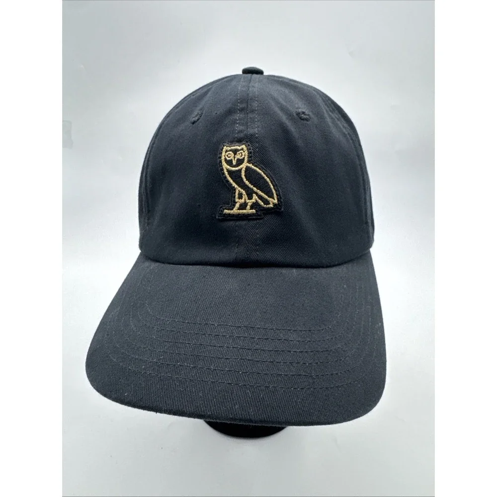 OVO October's Very Own Small Owl Logo Strapback Hat Black Gold